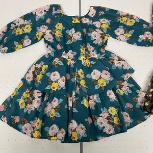 Janie and Jack Floral Teal Dress